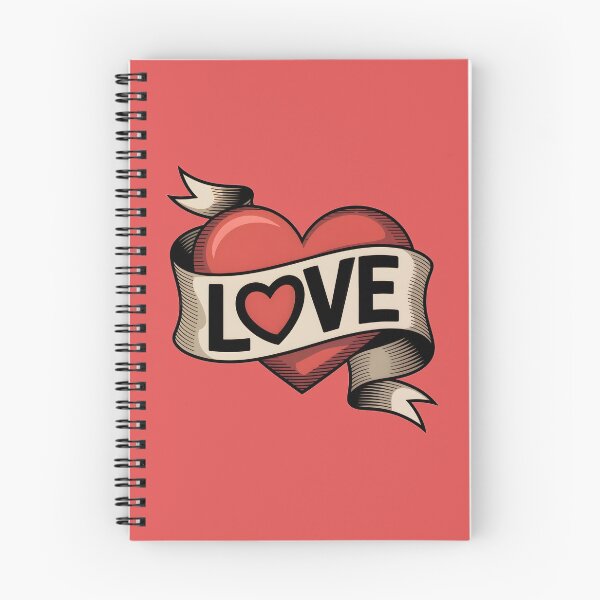 Item preview, Vintage Love Heart Banner – Classic Valentine Tattoo Style designed and sold by SoftStyleStudio ⭐⭐⭐.