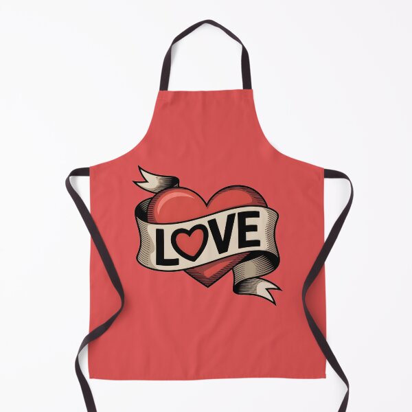 Item preview, Vintage Love Heart Banner – Classic Valentine Tattoo Style designed and sold by SoftStyleStudio ⭐⭐⭐.