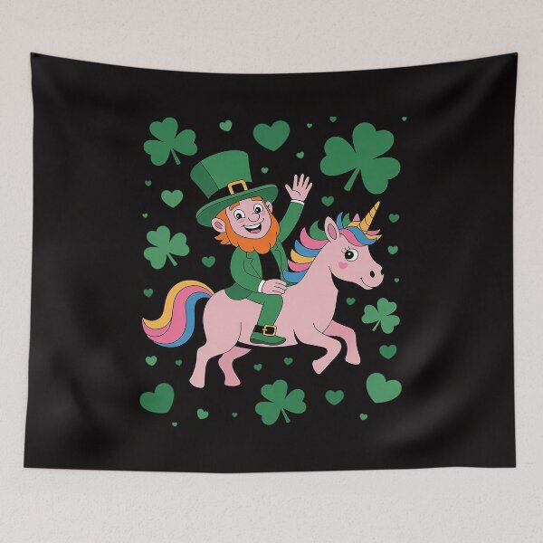 Item preview, Leprechaun Riding A Unicorn St Patricks Day designed and sold by AnimeManga2D.