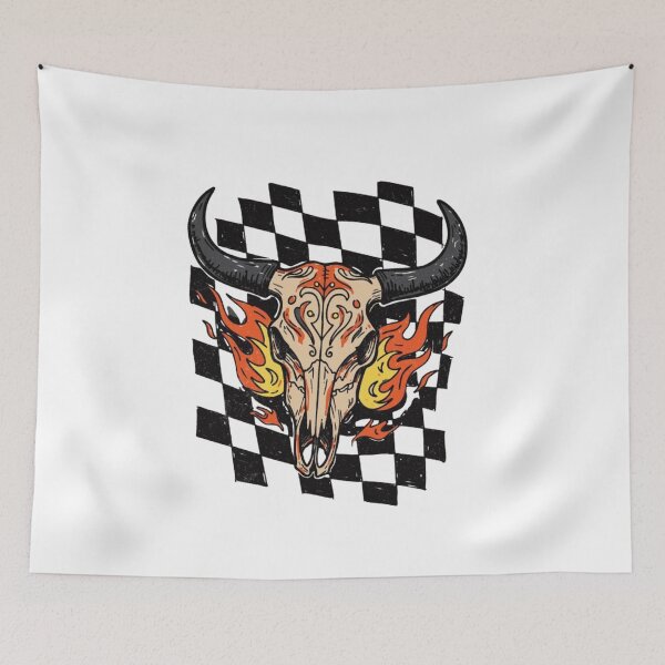 Item preview, Flaming Bull Skull Racing Design designed and sold by Oniyasha.
