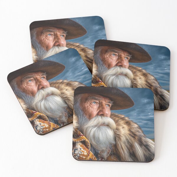Item preview, Elderly Man in a Fur Coat with Dramatic Sky designed and sold by Artessie.