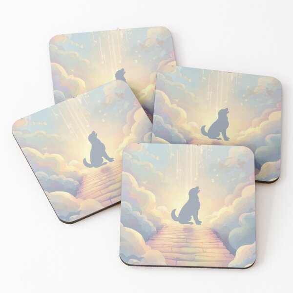 Item preview, Golden Retriever Memorial Guardian Angel Paws Pastel Rainbow Bridge Pet Loss Sympathy Dog Heaven Art designed and sold by Esterlane.