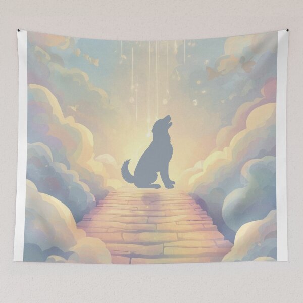 Item preview, Golden Retriever Memorial Guardian Angel Paws Pastel Rainbow Bridge Pet Loss Sympathy Dog Heaven Art designed and sold by Esterlane.