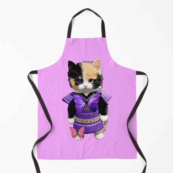 Item preview, Little Sammy The Calico Samurai Kitten Lavender Pink designed and sold by ParisPoet.