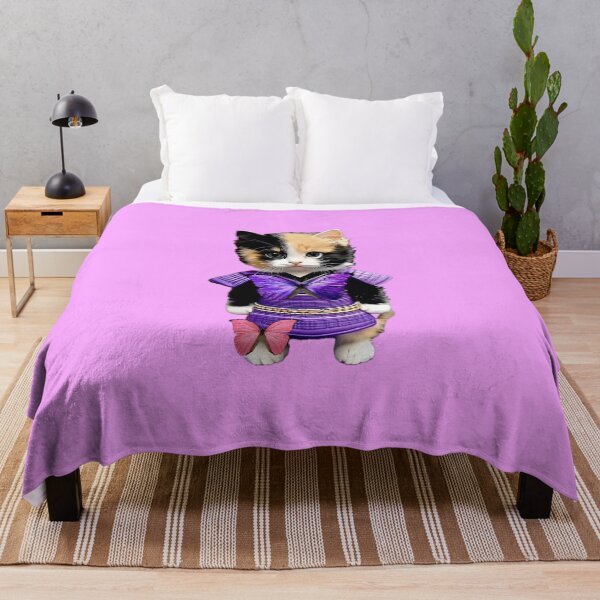 Item preview, Little Sammy The Calico Samurai Kitten Lavender  Pink designed and sold by ParisPoet.