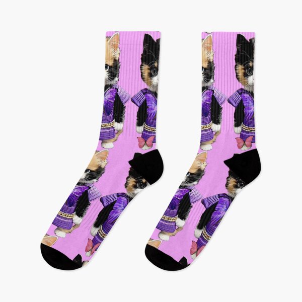 Item preview, Little Sammy The Calico Samurai Kitten Lavender  Pink designed and sold by ParisPoet.