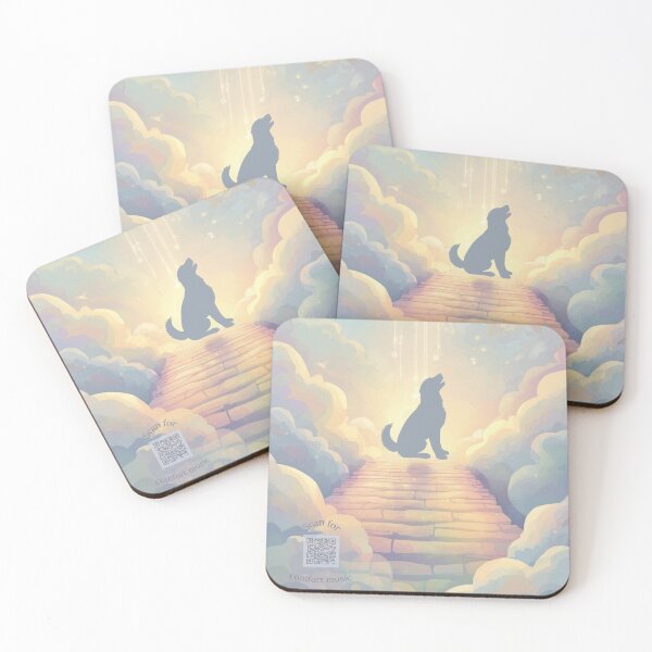 Item preview, Golden Retriever Memorial Guardian Angel Paws Rainbow Bridge QR Code Grief Playlist Pet Loss Tribute designed and sold by Esterlane.