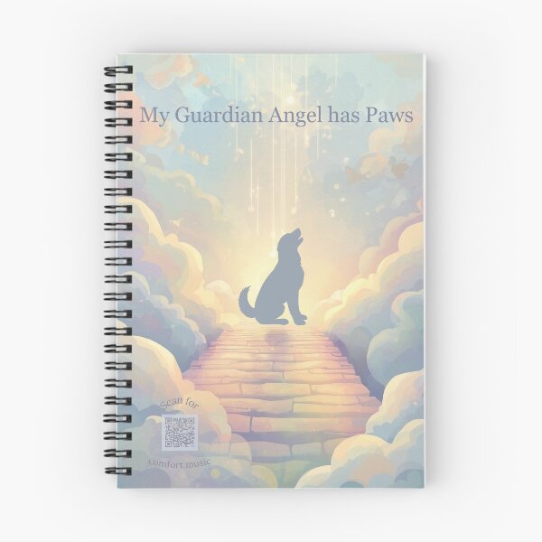 Item preview, Golden Retriever Memorial Guardian Angel Paws Rainbow Bridge QR Code Grief Playlist Pet Loss Tribute designed and sold by Esterlane.