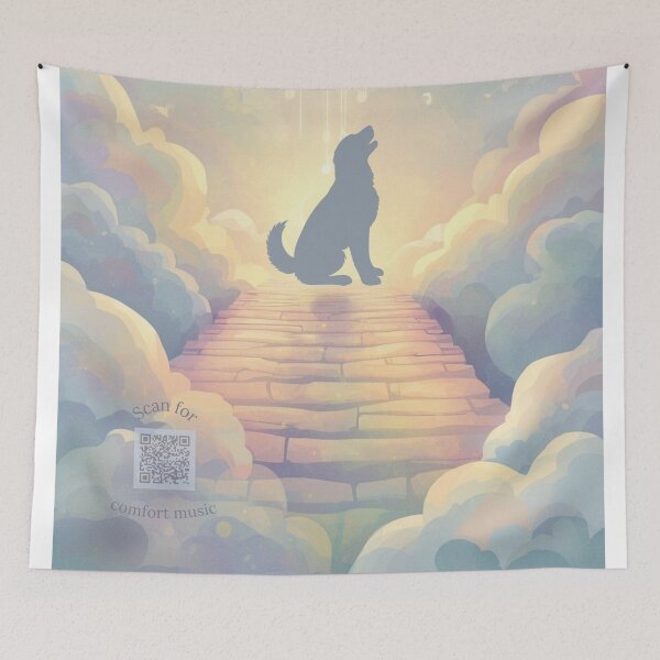 Item preview, Golden Retriever Memorial Guardian Angel Paws Rainbow Bridge QR Code Grief Playlist Pet Loss Tribute designed and sold by Esterlane.