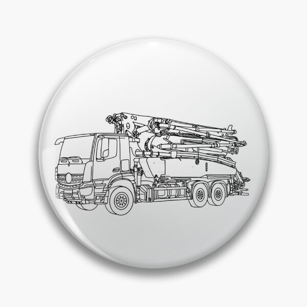 Item preview, Concrete Pump Truck Technical Line Art designed and sold by ElceMare.