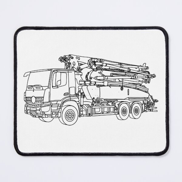 Item preview, Concrete Pump Truck Technical Line Art designed and sold by ElceMare.