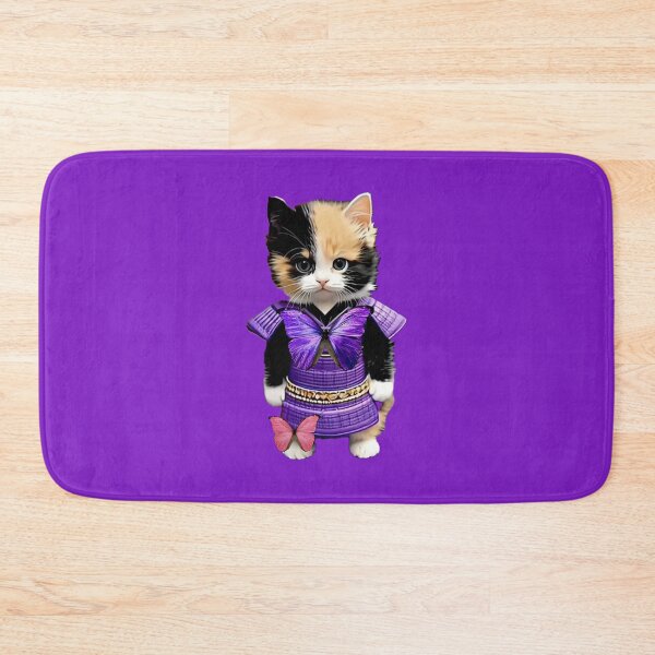Item preview, Little Sammy The Calico Samurai Kitten Purple designed and sold by ParisPoet.