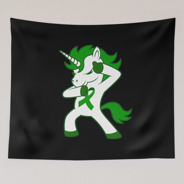 Item preview, Bile Duct Cancer Awareness Dabbing Unicorn Green Ribbon designed and sold by duolastgend.