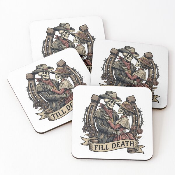 Item preview, Skeleton Cowboy Couple Gothic Western Valentine Till Death Romance designed and sold by StickyGuys.