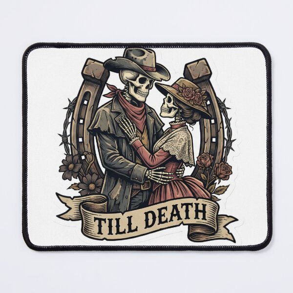 Artikelvorschau, Skelett-Cowboy-Pärchen, Gothic-Western, Valentinstag bis zum Tod, Romantik entworfen und verkauft von StickyGuys.