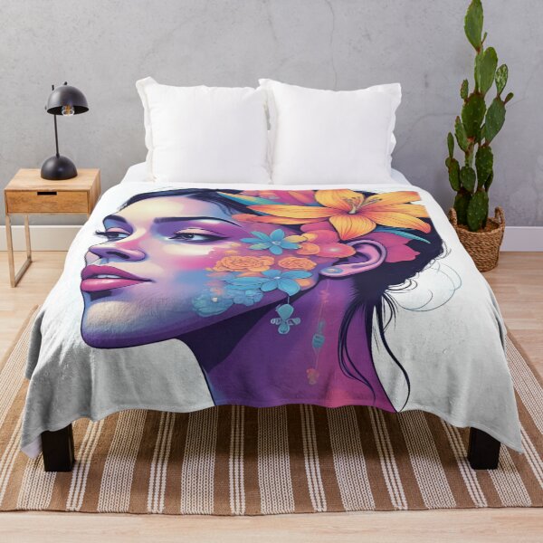 Item preview, Floral Fusion Portrait with Vibrant Colors designed and sold by Vibewear27.