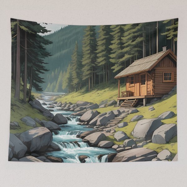 Item preview, Steaming Sauna by the River designed and sold by HorizonHues.