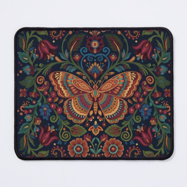 Item preview, Folk Art Butterfly with a midnight blue background designed and sold by Kathysg.