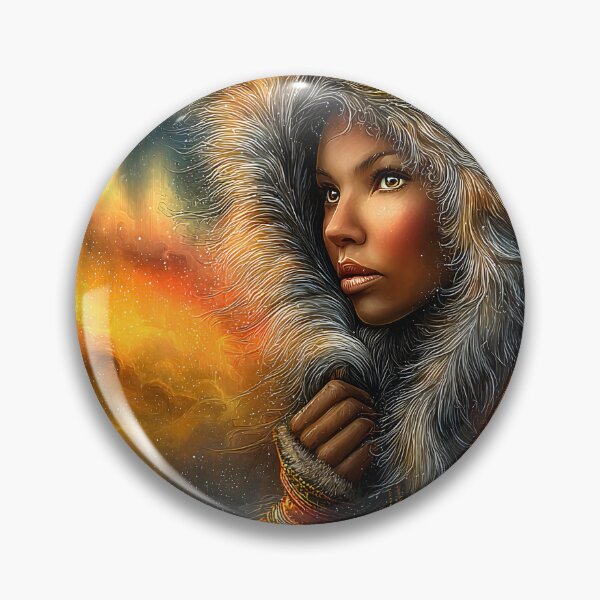 Item preview, Portrait of a Woman in Northern Lights Landscape designed and sold by Artessie.