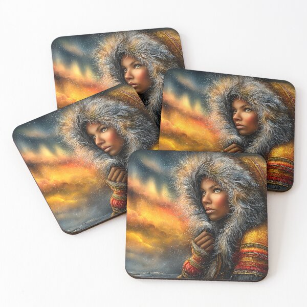 Item preview, Portrait of a Woman in Northern Lights Landscape designed and sold by Artessie.