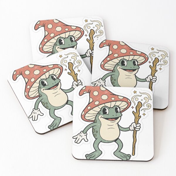 Item preview, Vintage 30s Cartoon Frog Wizard Goblincore Mushroom Retro Mascot designed and sold by StickyGuys.
