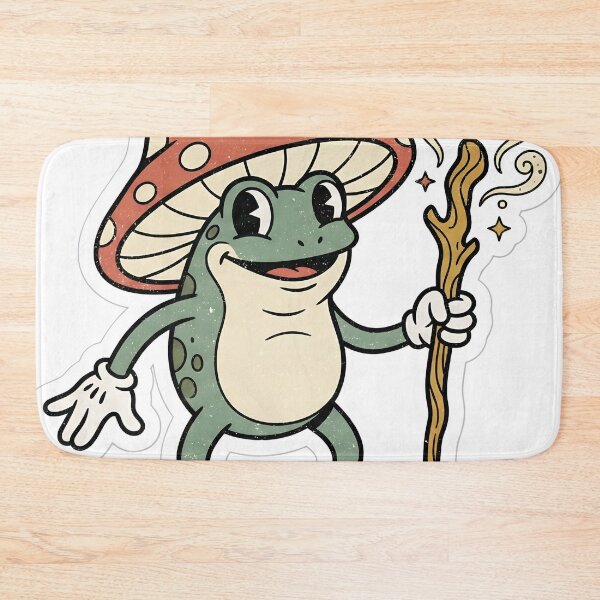 Item preview, Vintage 30s Cartoon Frog Wizard Goblincore Mushroom Retro Mascot designed and sold by StickyGuys.