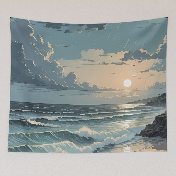 Item preview, Quiet Rain Over the Restless Sea designed and sold by HorizonHues.