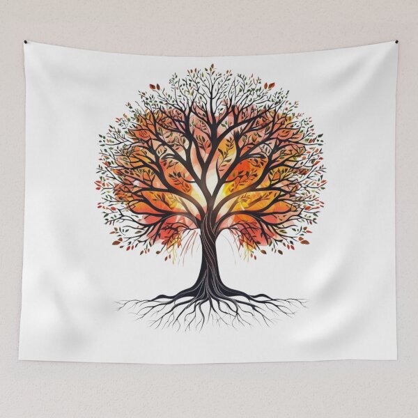 Item preview, Autumn tree with bright colors and roots designed and sold by Rue Market.