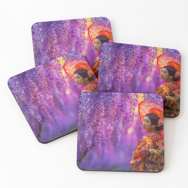 Item preview, Woman in Kimono Under Wisteria Blossoms designed and sold by Artessie.