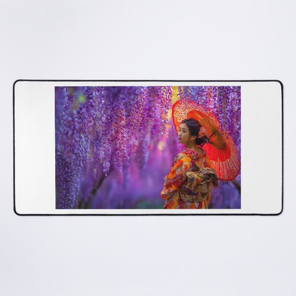 Item preview, Woman in Kimono Under Wisteria Blossoms designed and sold by Artessie.