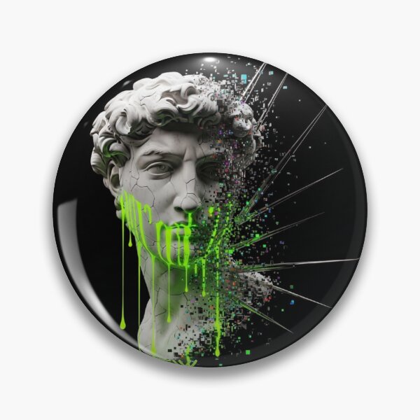Item preview, Reality Is Buffering - Glitch Art Renaissance Statue Neon designed and sold by Design_Your_Day.