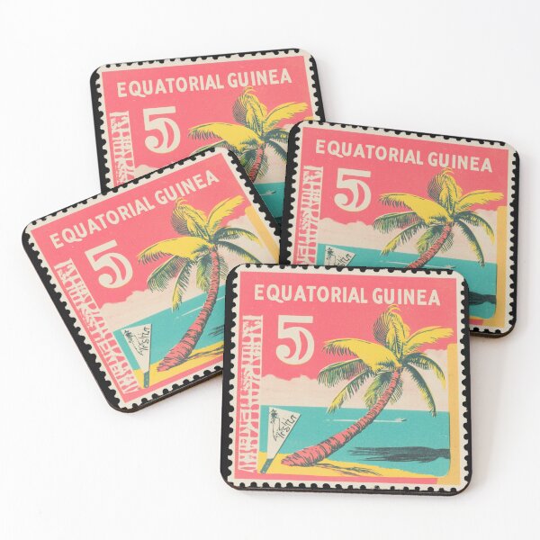 Item preview, Vintage Equatorial Guinea Postage Stamp Art - Tropical Coastal Palm designed and sold by tiigerdad.