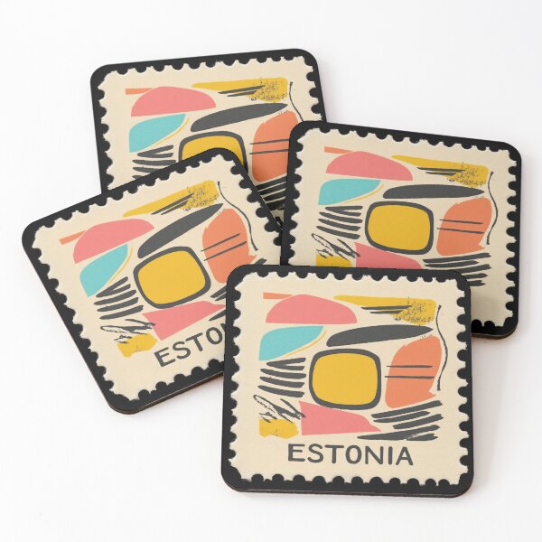 Item preview, Vintage Estonia Postage Stamp Art - Nordic Abstract Design designed and sold by tiigerdad.