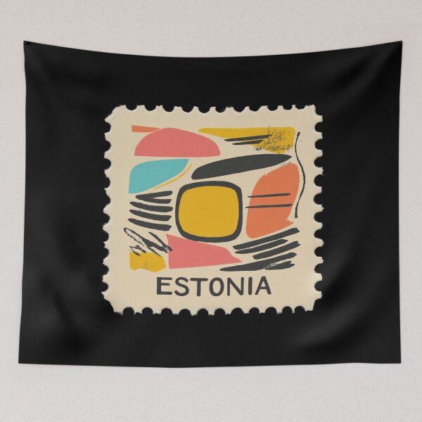 Item preview, Vintage Estonia Postage Stamp Art - Nordic Abstract Design designed and sold by tiigerdad.