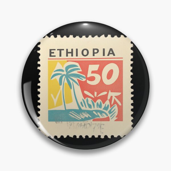 Item preview, Vintage Ethiopia Postage Stamp Art - Tropical Oasis Design designed and sold by tiigerdad.