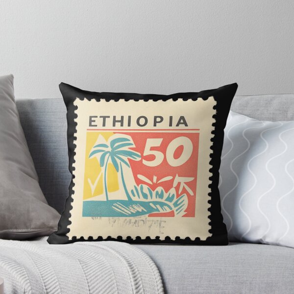 Item preview, Vintage Ethiopia Postage Stamp Art - Tropical Oasis Design designed and sold by tiigerdad.