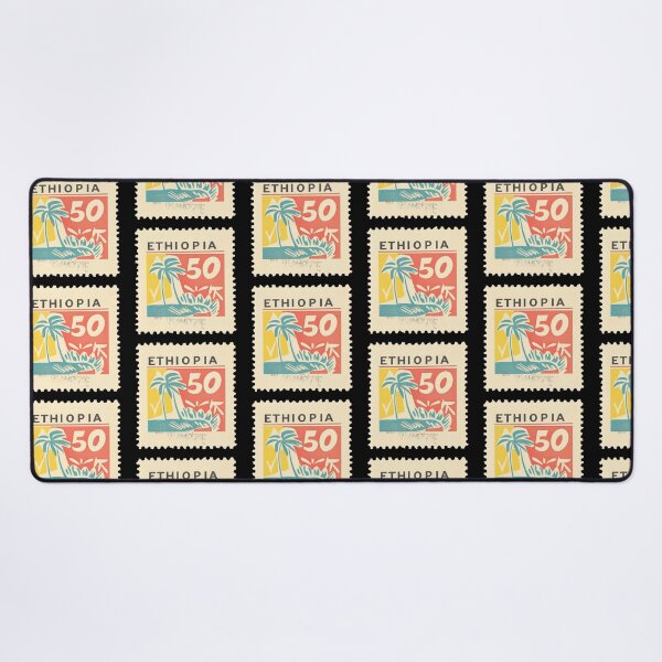 Item preview, Vintage Ethiopia Postage Stamp Art - Tropical Oasis Design designed and sold by tiigerdad.