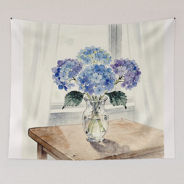 Item preview, Blue and Purple Hydrangeas #4 designed and sold by Helios Be. Lavsh.