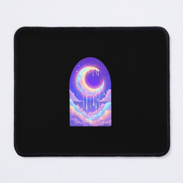 Item preview, Dripping Pastel Moon with Clouds and Stars designed and sold by Moth and Moonstone Shop.