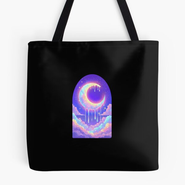 Item preview, Dripping Pastel Moon with Clouds and Stars designed and sold by Moth and Moonstone Shop.