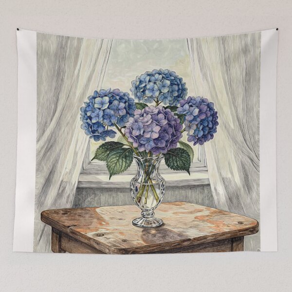 Item preview, Blue and Purple Hydrangeas #5 designed and sold by Helios Be. Lavsh.