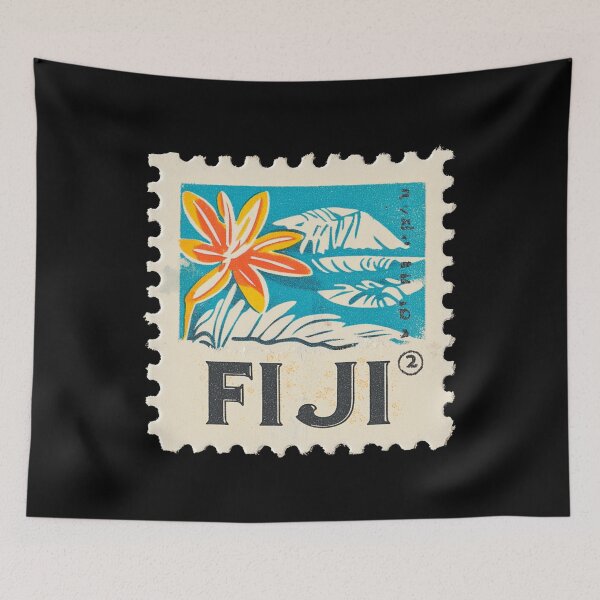 Item preview, Vintage Fiji Postage Stamp Art - Tropical Floral Paradise designed and sold by tiigerdad.