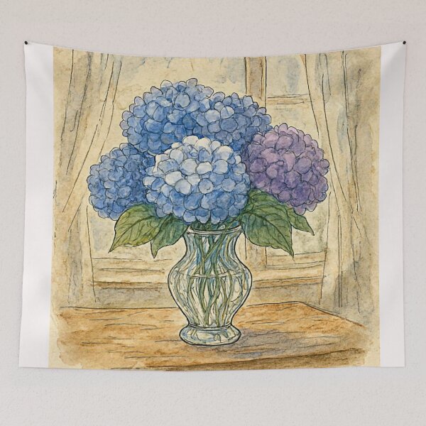 Item preview, Blue and Purple Hydrangeas #6 designed and sold by Helios Be. Lavsh.