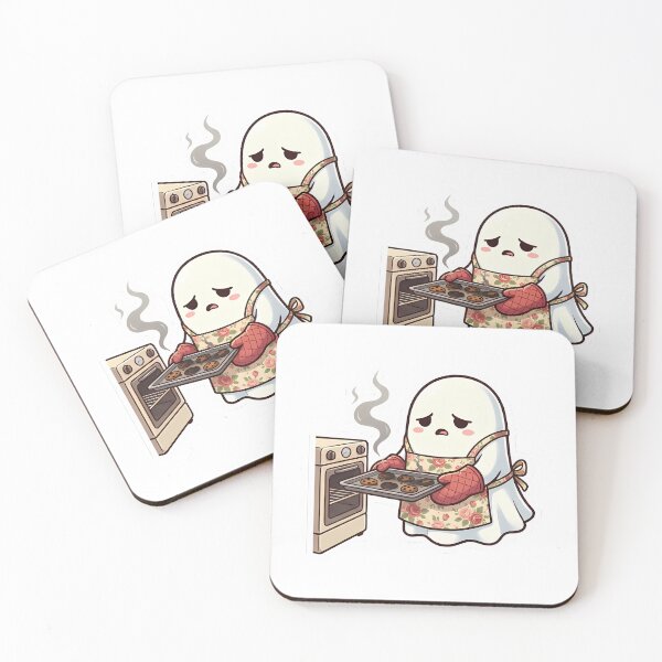 Item preview, Little ghost disappointed by his burnt cookies designed and sold by Stickers à gogo.