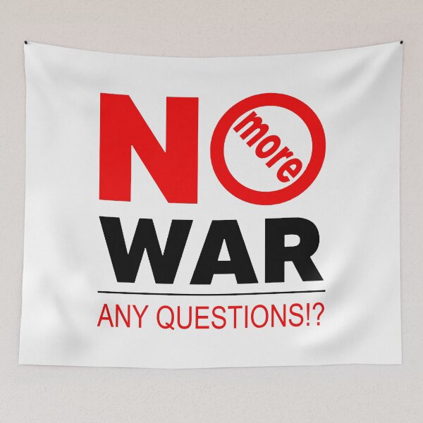 Item preview, No More War; Any Questions; Anti War Motif;  designed and sold by StickerApe.