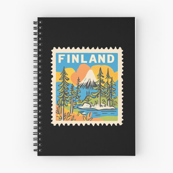 Item preview, Vintage Finland Postage Stamp Art - Nordic Forest & Lake Paradise designed and sold by tiigerdad.