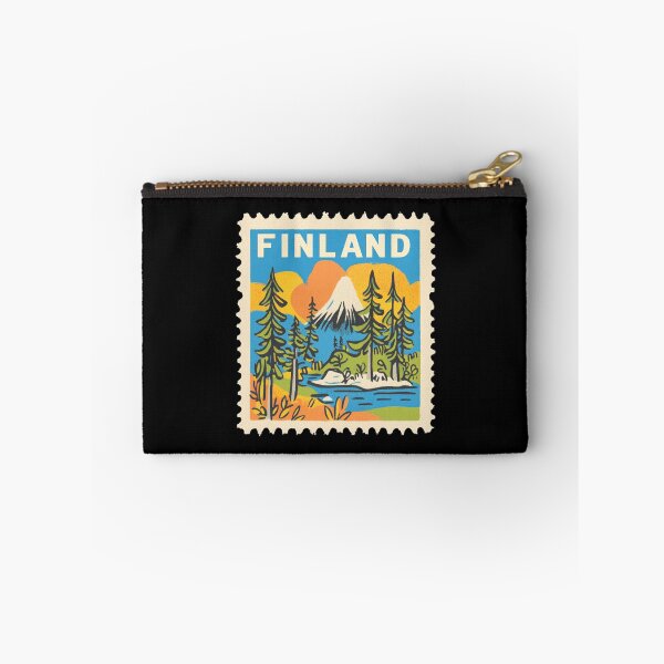Item preview, Vintage Finland Postage Stamp Art - Nordic Forest & Lake Paradise designed and sold by tiigerdad.