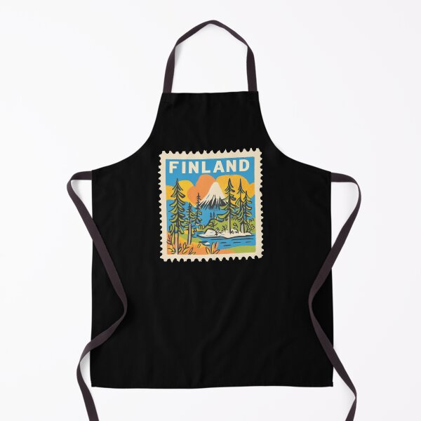 Item preview, Vintage Finland Postage Stamp Art - Nordic Forest & Lake Paradise designed and sold by tiigerdad.