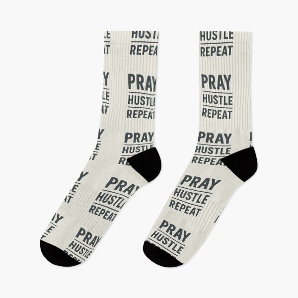 Item preview, Pray Hustle Repeat – Christian Faith Motivation Quote Design designed and sold by astersgraphics.