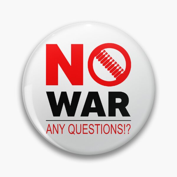 Item preview, No War; Any Questions; Anti War Motif;  designed and sold by StickerApe.